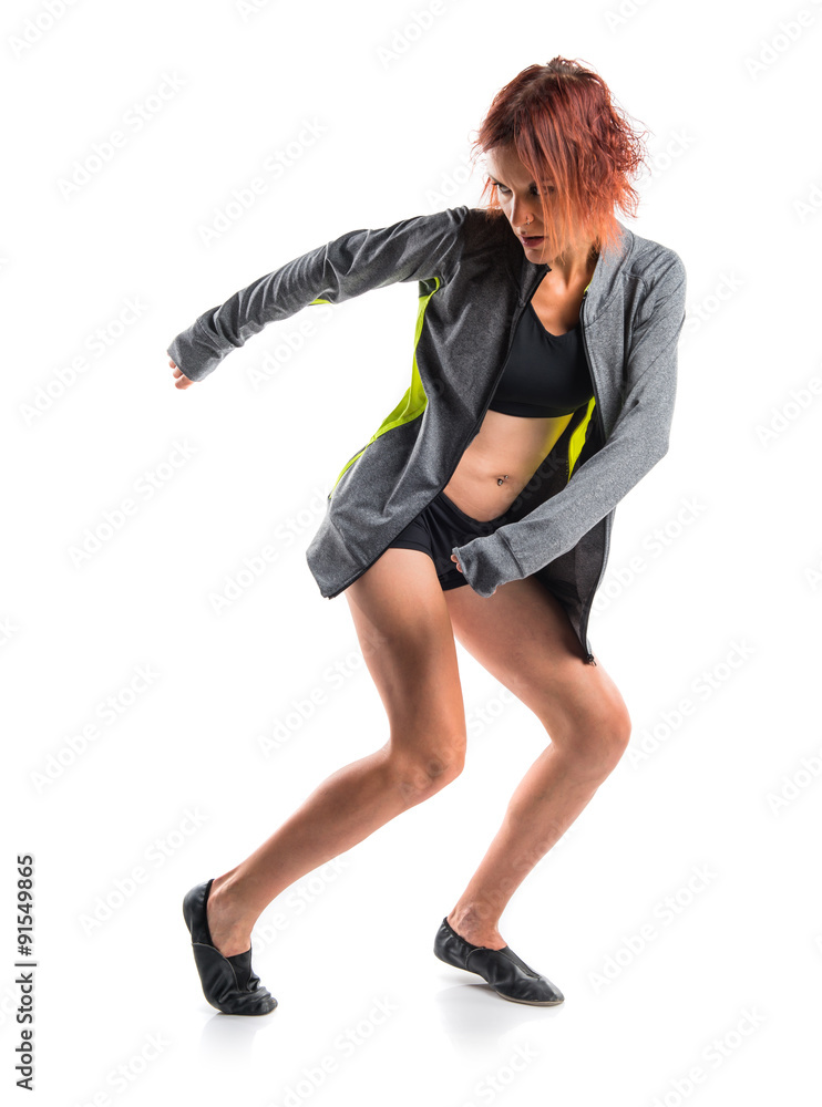 Woman dancing street dance Woman dancing street dance