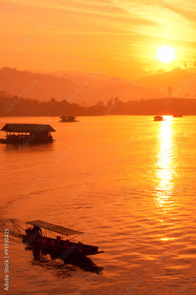Boat silhouette Sunrise River.