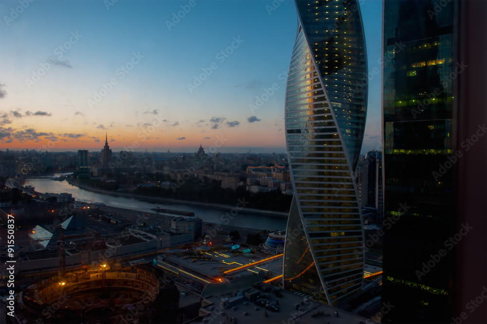 Obraz premium Moscow City at night
