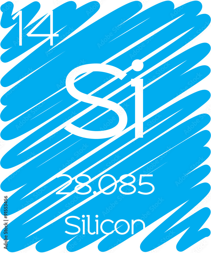 Informative Illustration of the Periodic Element - Silicon Informative Illustration of the Periodic Element - Silicon
