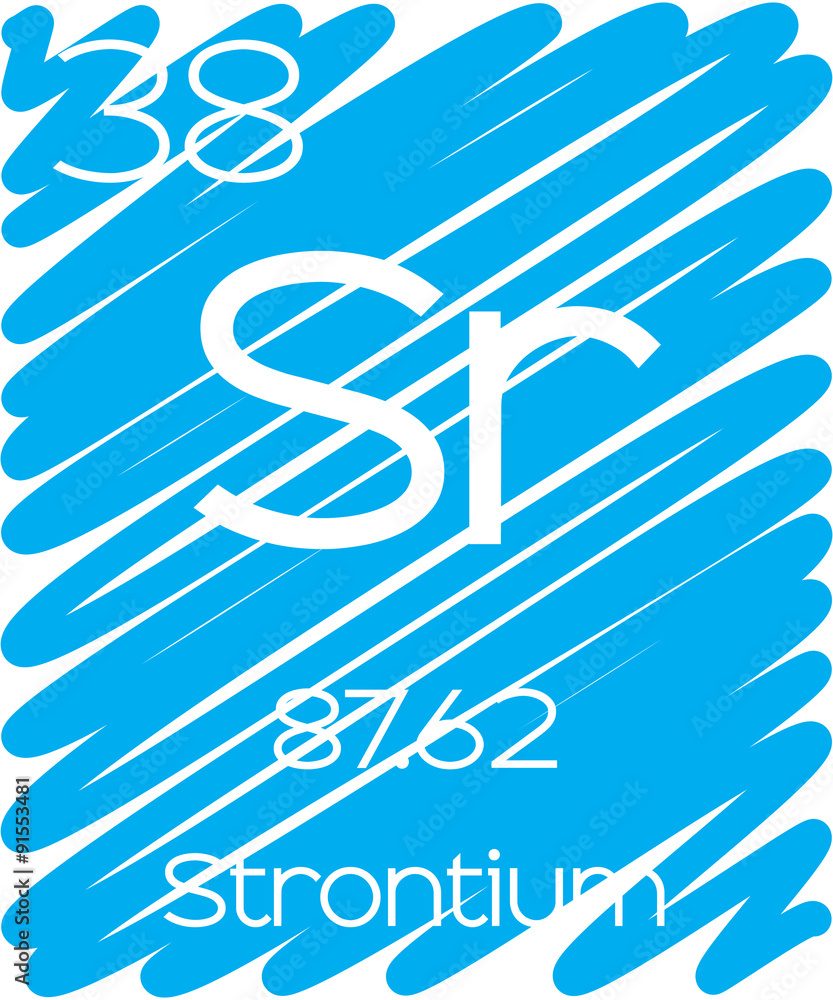 Informative Illustration of the Periodic Element - Strontium Informative Illustration of the Periodic Element - Strontium