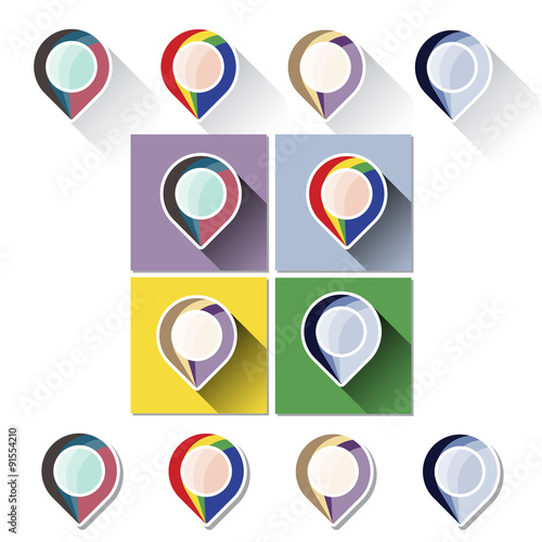 Free Download Colorful navigation markers with long shadow - GFXLoad