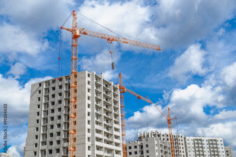 Industrial cranes and industrial landscape Industrial cranes and industrial landscape