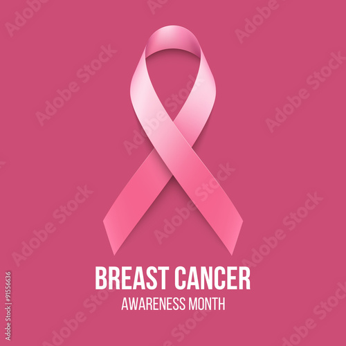 Breast Cancer Awareness Ribbon Background. Vector illustration