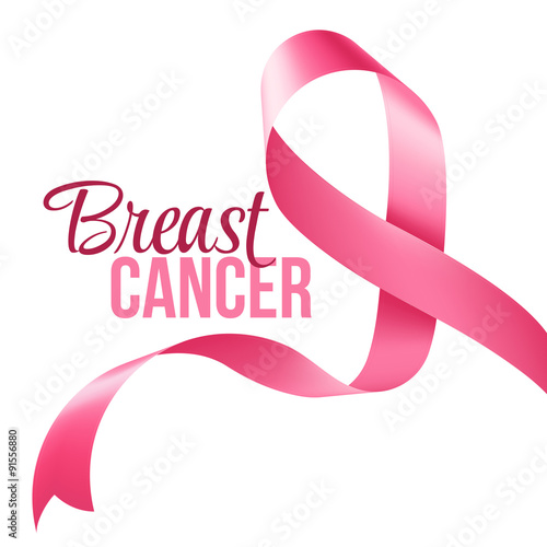 Breast Cancer Awareness Ribbon Background. Vector illustration