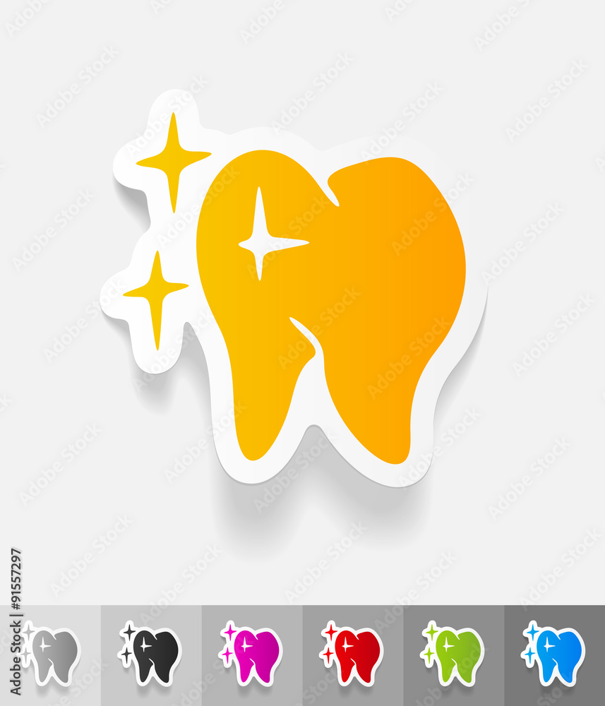 realistic design element. tooth realistic design element. tooth