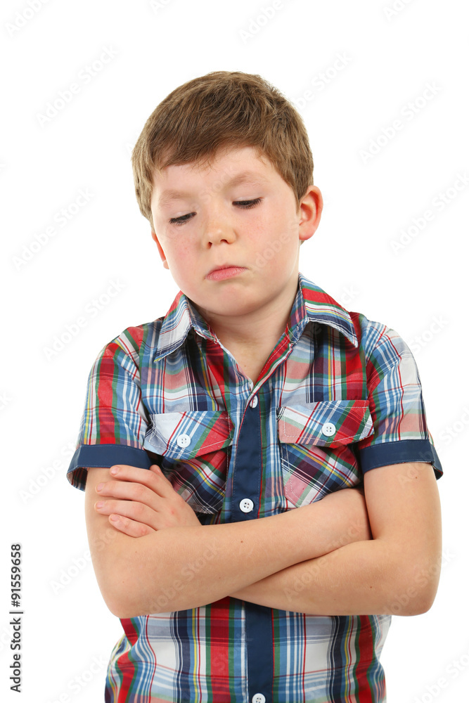 Portrait of beautiful little boy isolated on white Portrait of beautiful little boy isolated on white