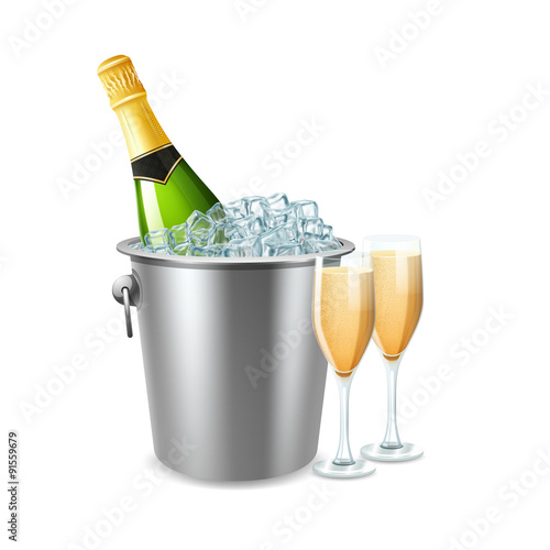 Champagne In Bucket Illustration 