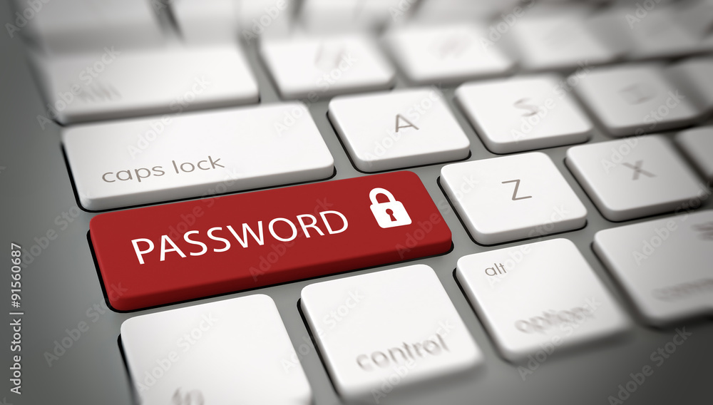 Conceptual Password Key on a Laptop Keyboard Conceptual Password Key on a Laptop Keyboard