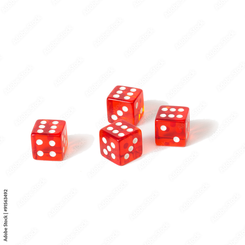 Game red dices isolated white with max result. Game red dices isolated white with max result.