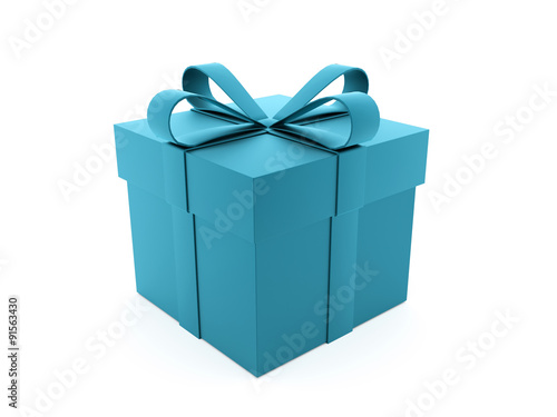 Christmas present with ribbon rendered