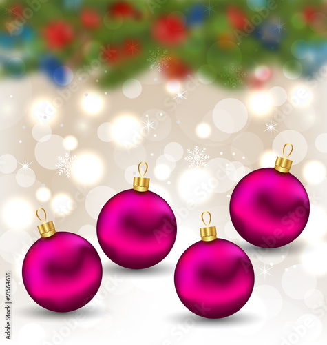 Christmas background with glass balls