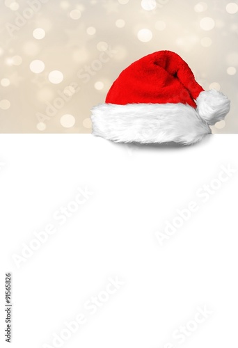 red santa claus Cap on white board