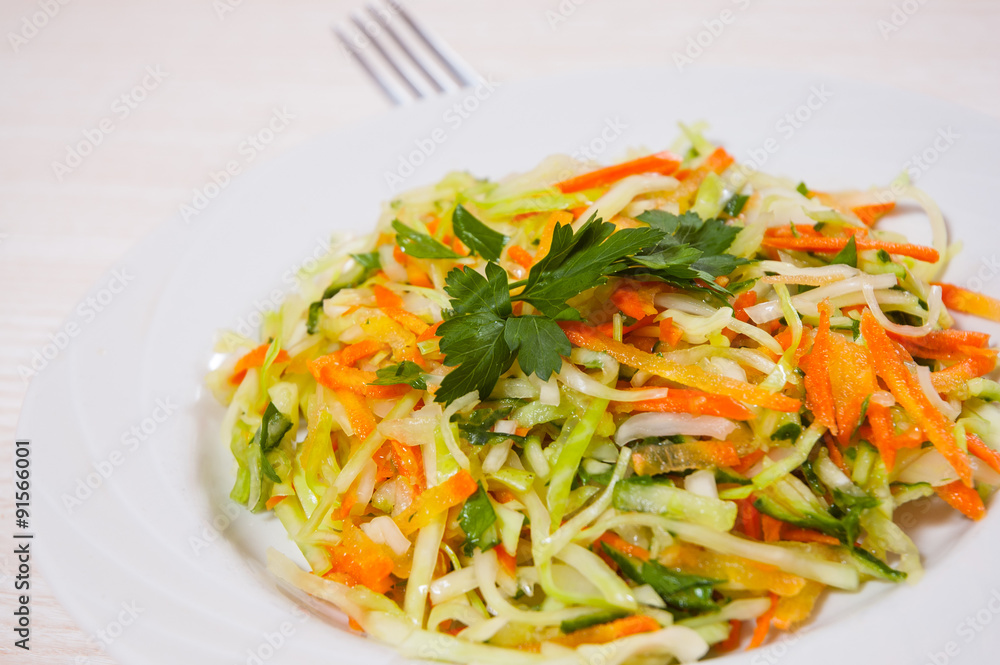 fresh vegetables salad with cabbage and carrot fresh vegetables salad with cabbage and carrot