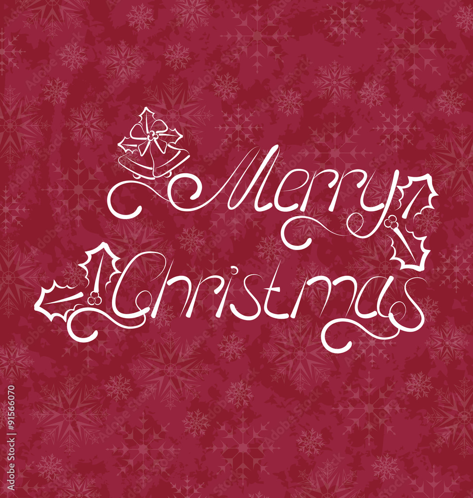 Christmas card, Merry Christmas lettering