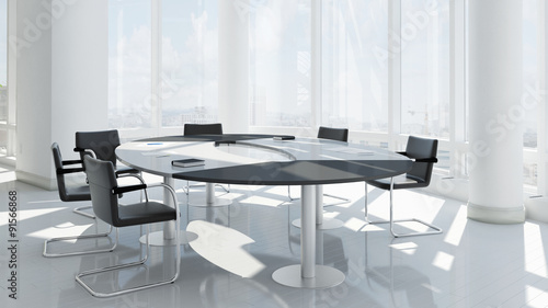 Foto Moderner Konferenztisch im Hochhaus