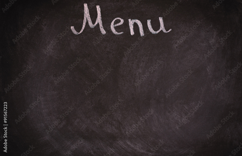 Fototapeta premium Restaurant menu board on blackboard. isolated over white