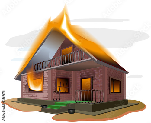Brick house burns. Cottage fire. Vacation home. Property insurance