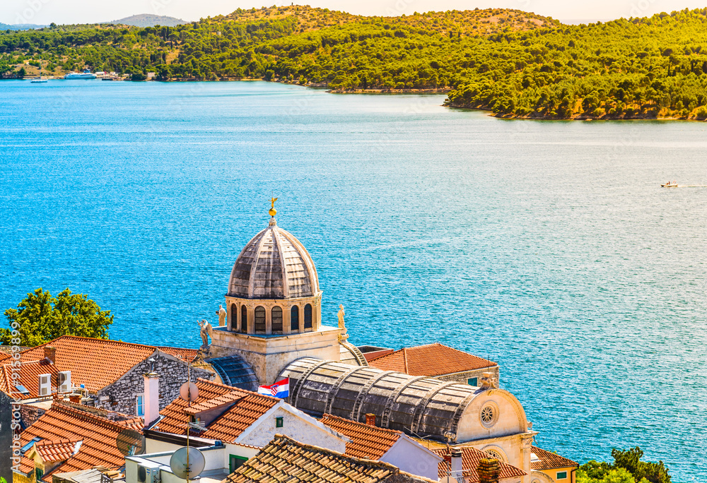 Fototapeta premium Sibenik panoramic view, Croatia.