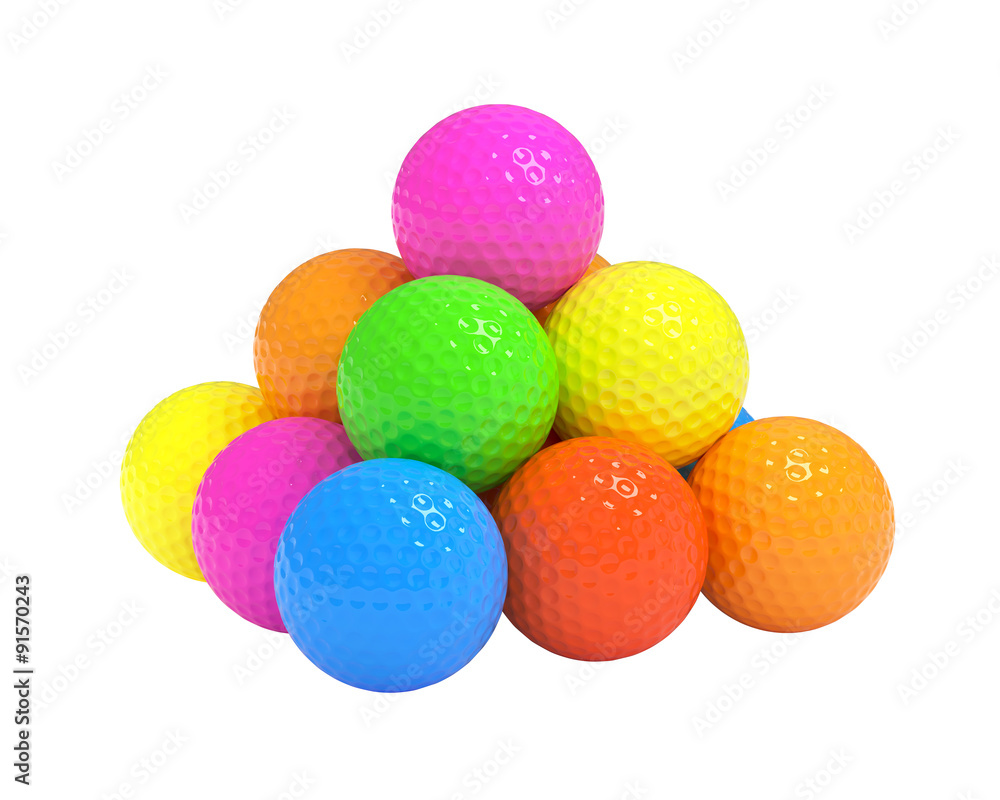 Isolated golf ball pyramide with clipping path Isolated golf ball pyramide with clipping path