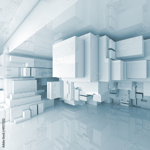 Abstract square 3d room interior background