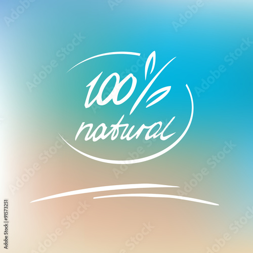 Vector natural label, logo. 100 percent natural. 
