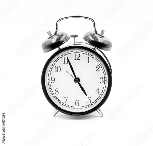 Alarm clock on white background