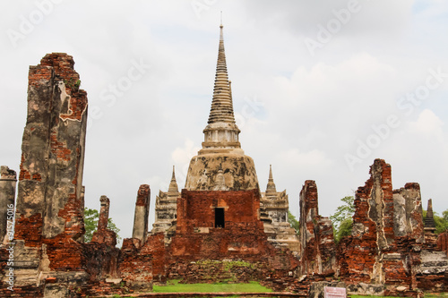 Landscape of Ayutthaya historical park in Thailand.