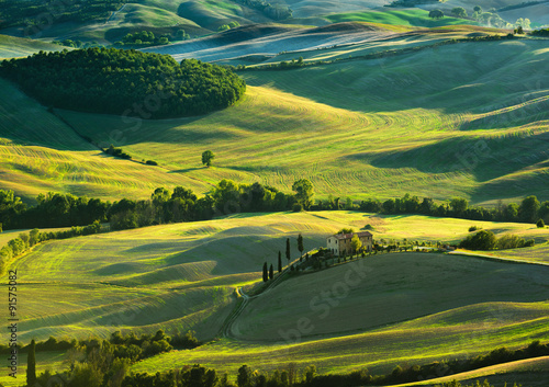 Tuscan landscape the national park of Val d'Orcia, a UNESCO heri