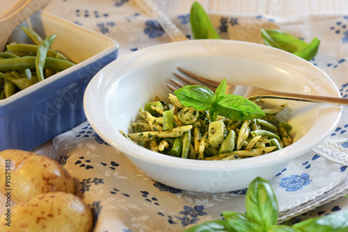 Tableau sur toile trofie al pesto alla genovese