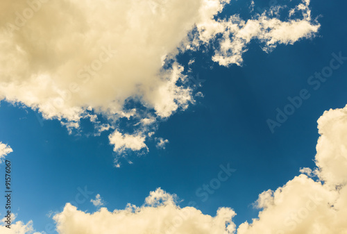 Cloud with the clear sky, vintage tone