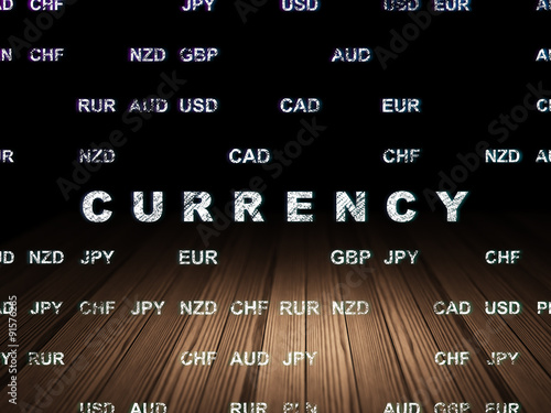 Money concept: Currency in grunge dark room