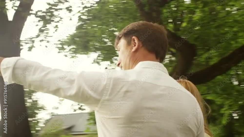 Adult Couple are Looking at Sunset Together Adult Couple are Looking at Sunset Together