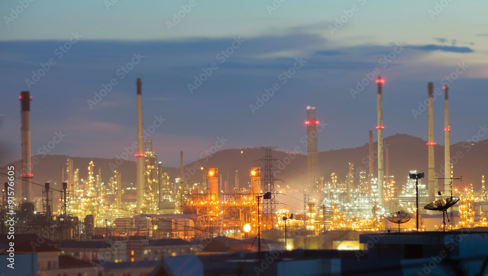 blure oil and refinery factory industry for background