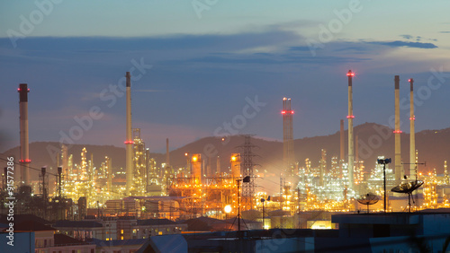 blure oil and refinery factory industry for background