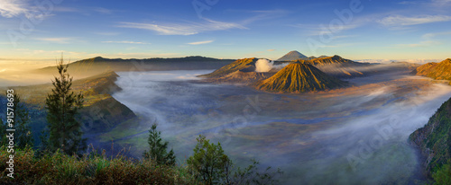 Bromo volcano at sunrise, East Java, Indonesia photo
