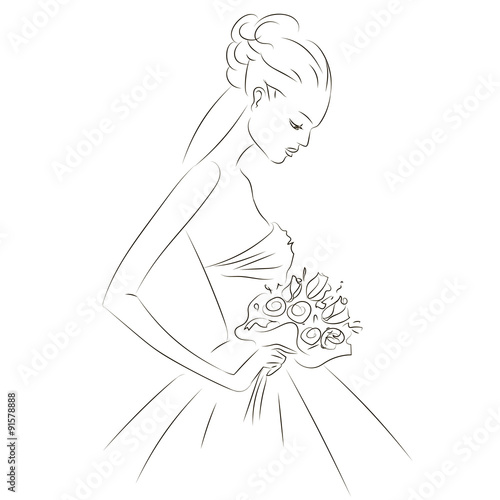 Wedding Day invitation with bride