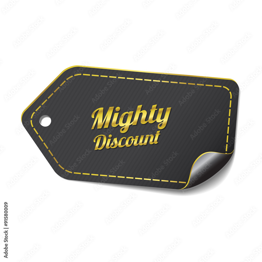 Mighty Discount golden Vector Icon Design Mighty Discount golden Vector Icon Design