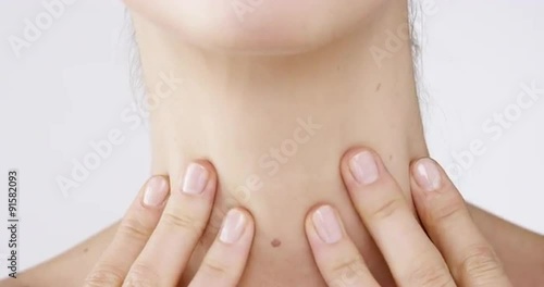 Wallpaper Mural Closeup Beauty portrait of woman hand touching body skincare concept - Red Epic Dragon Torontodigital.ca