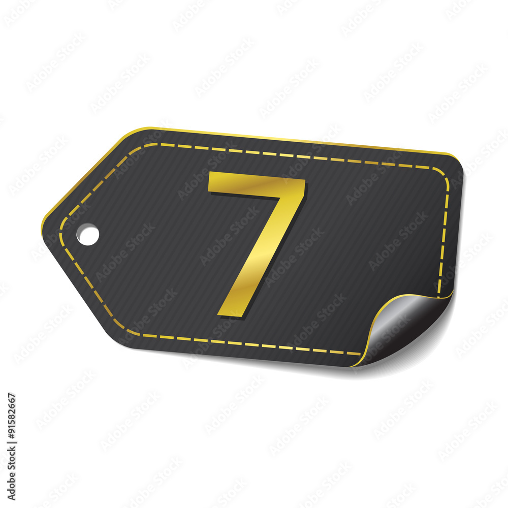 7 Number Vector golden Web Icon 7 Number Vector golden Web Icon