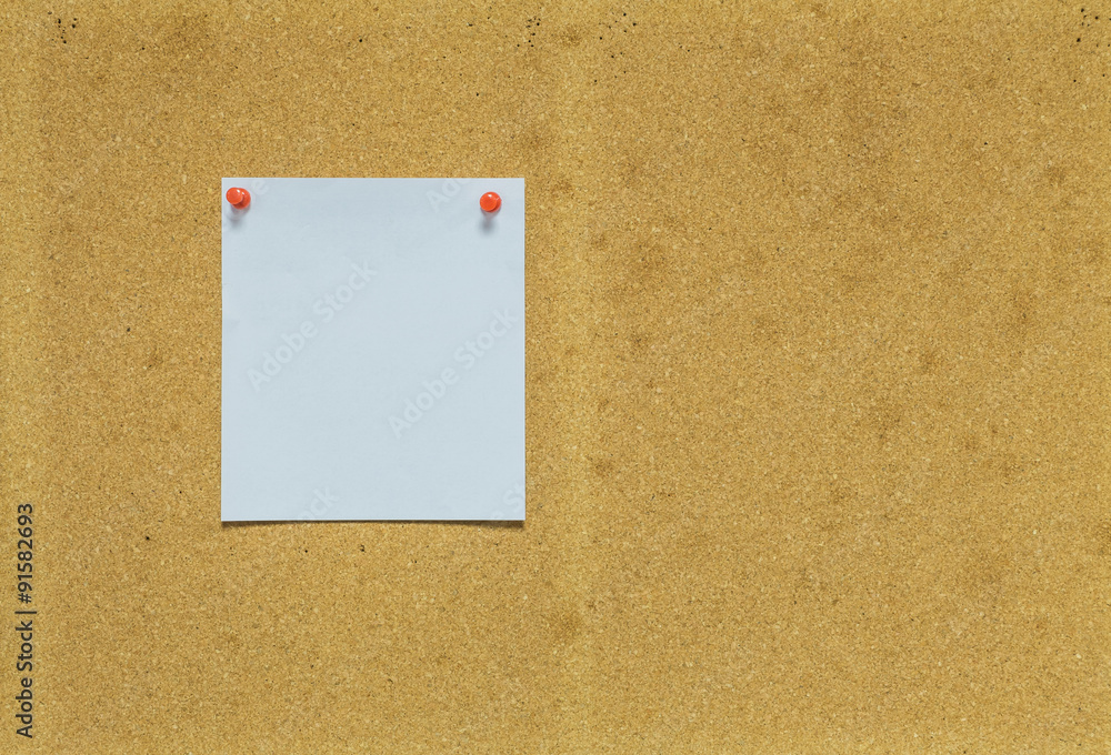 Paper on cork board for notice background Paper on cork board for notice background