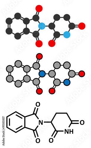 Thalidomide theratogenic drug molecule.  photo