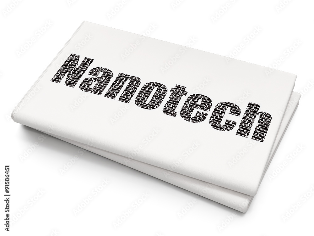 Science concept: Nanotech on Blank Newspaper background Science concept: Nanotech on Blank Newspaper background