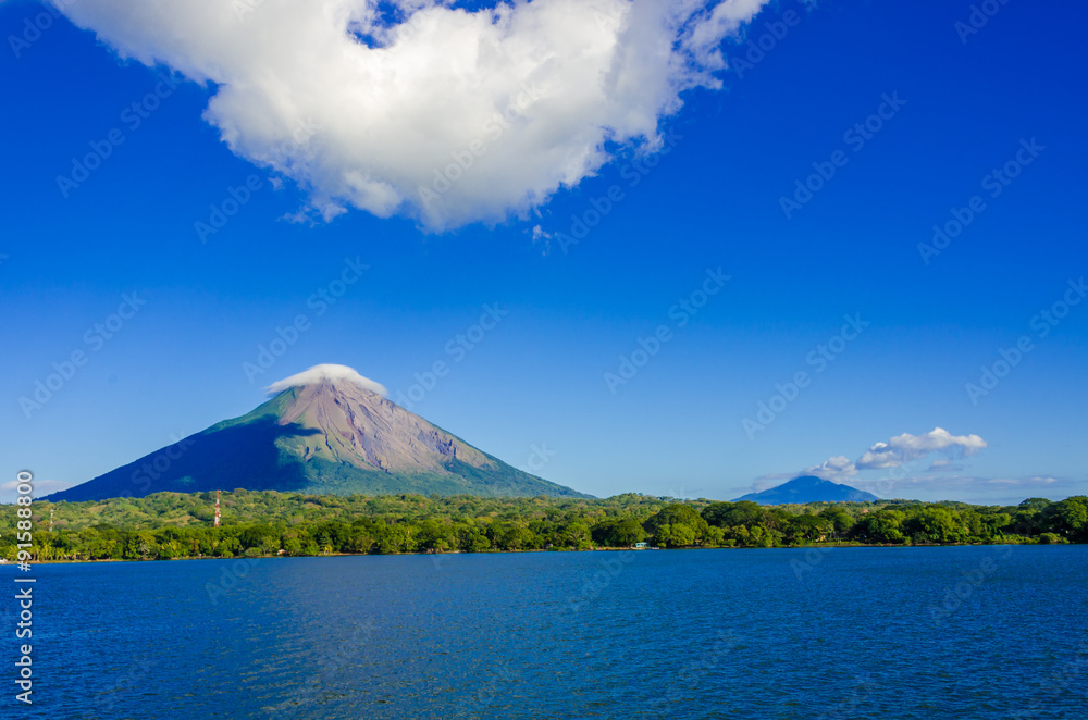 Fototapeta premium Island Ometepe with vulcano in Nicaragua