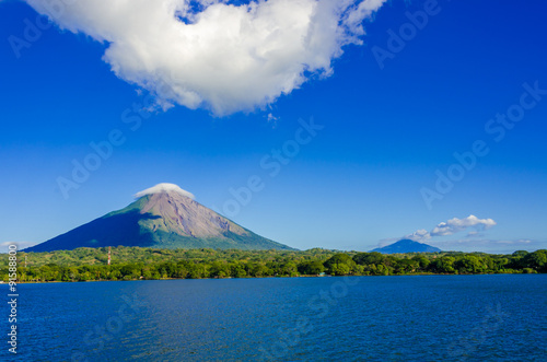 Canvastavla Island Ometepe with vulcano in Nicaragua