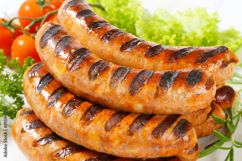 Fotografia Grilled bratwursts