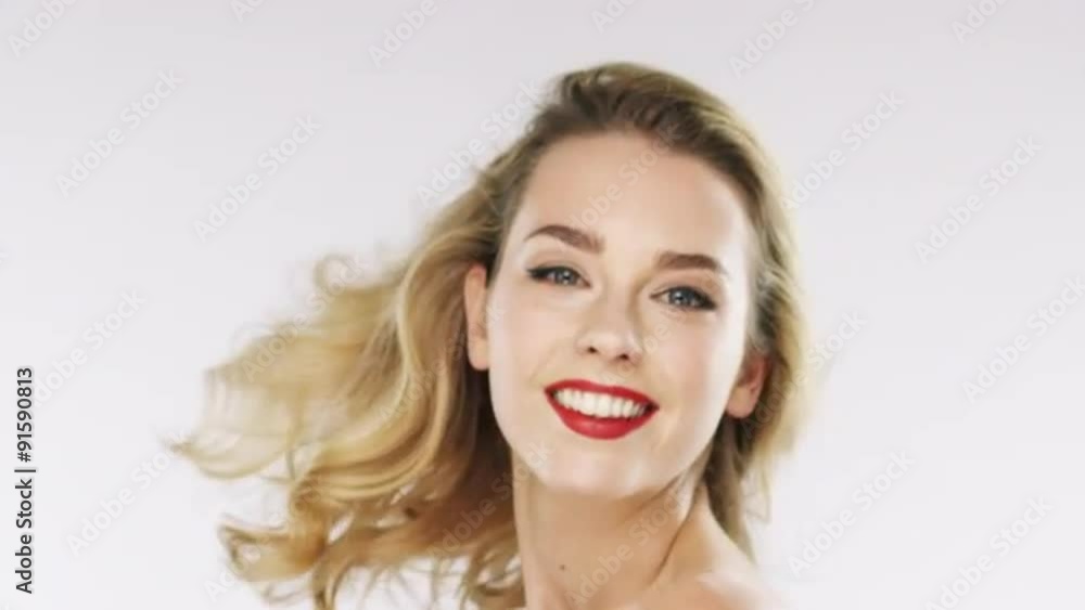 Beautiful blonde woman hair blowing sensual portrait - Red Epic Dragon Beautiful blonde woman hair blowing sensual portrait - Red Epic Dragon