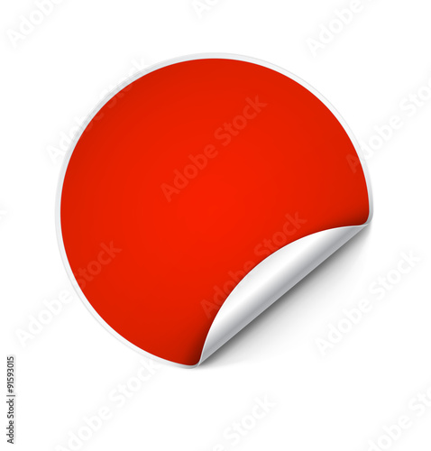 Free Download Red round sticker isolated on a white background. - GFXLoad