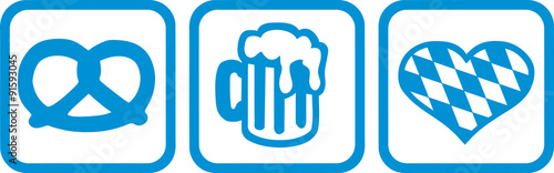 Oktoberfest icons pretzel beer