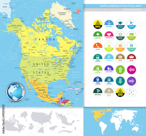 North America political map
